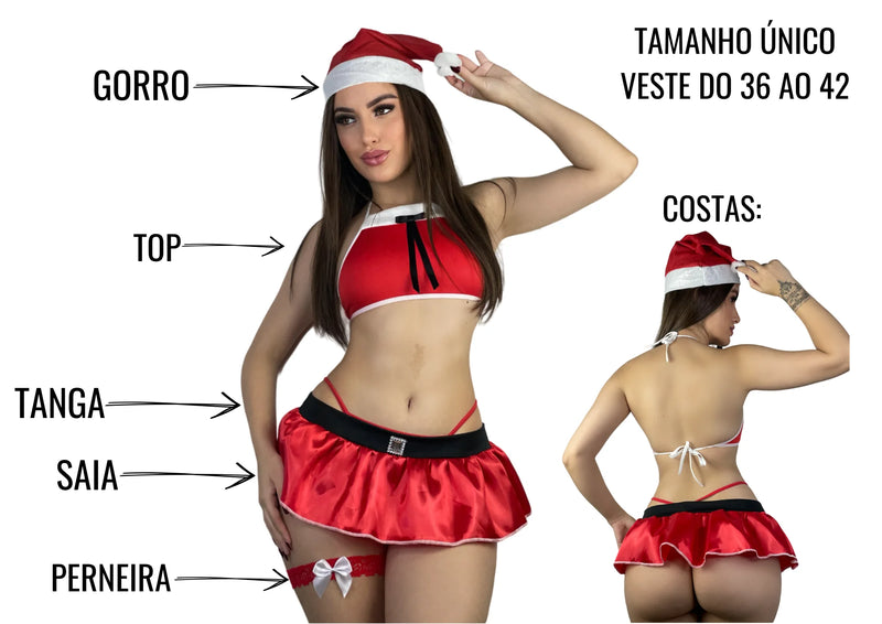 Mamãe Noel Fantasia de Natal Sexy Noelete