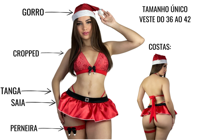 Mamãe Noel Fantasia de Natal Sexy Noelete