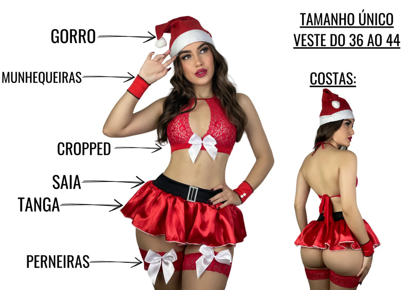 Mamãe Noel Fantasia de Natal Sexy Noelete