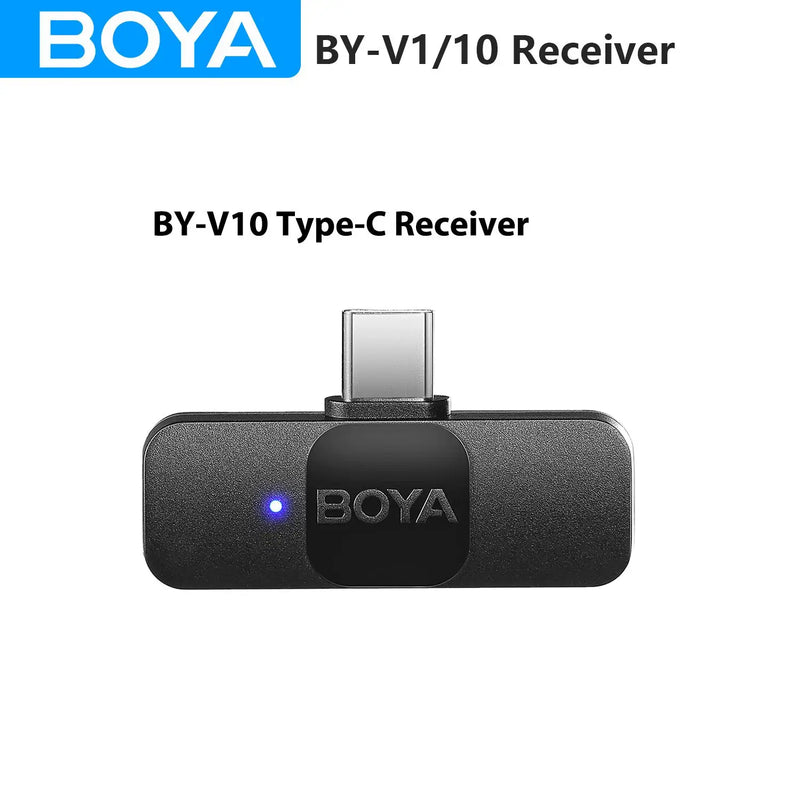 Receptores BOYA BY-V10 Tipo-C ou BY-V1 Lightning para Microfones BY-V10 e BY-V1