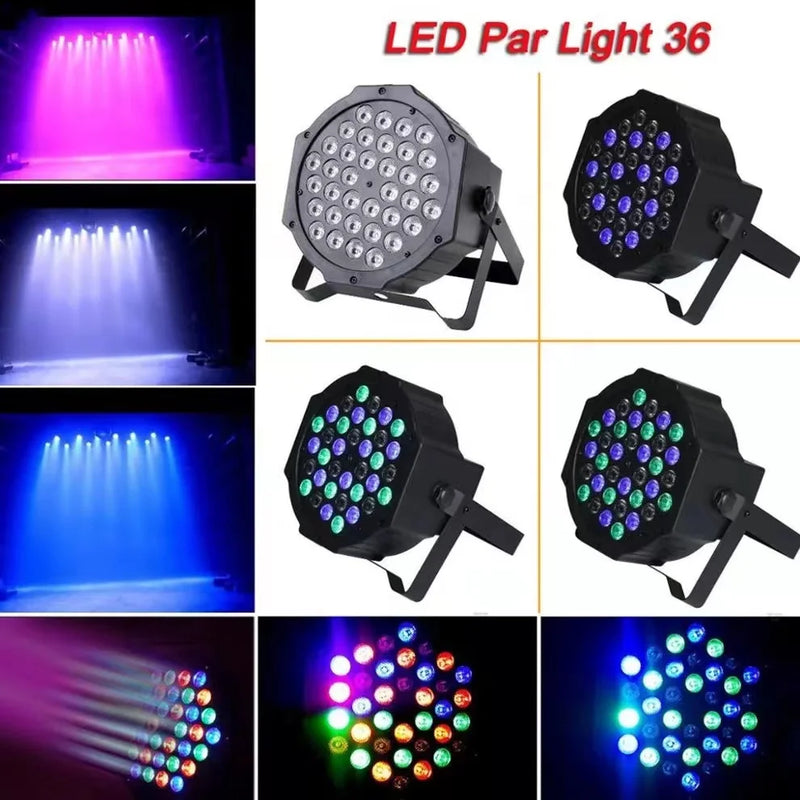 Canhão de Luz Led 36 Leds Coloridos