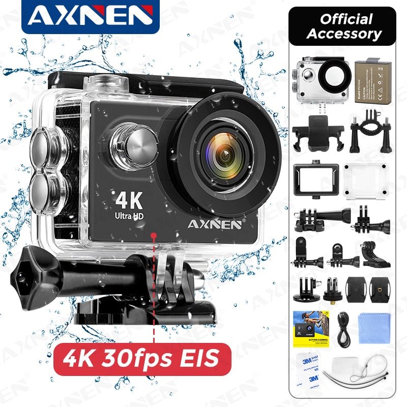 Câmera de Ação AXNEN H9R H9 Ultra HD 4K 30fps 1080P 60fps WiFi Case A Prova D'agua