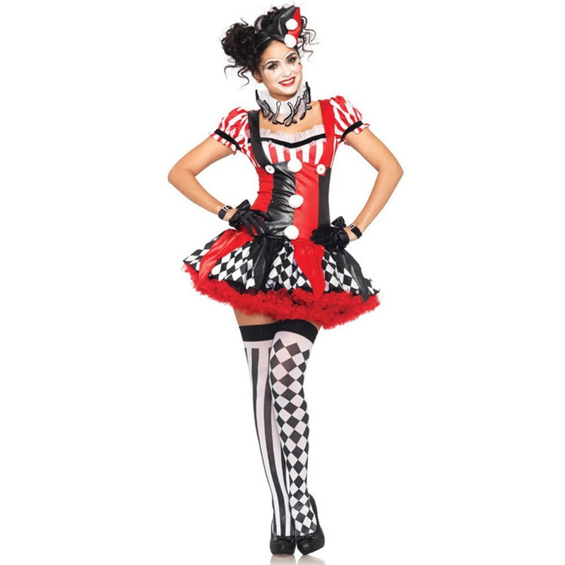 Fantasia Arlequina Clown Cosplay Carnaval Halloween Performance - LunoSom.com