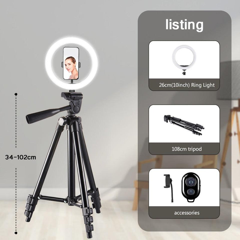Ring Lights 30cm ou 25cm e Suportes Profissionais para Fotografia Vídeo Câmera ou Smartfone - LunoSom