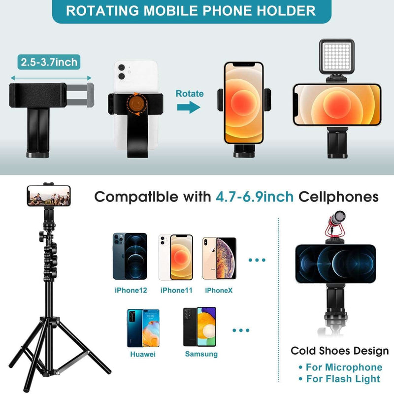 Tripé Universal para Telefone Ring Lamp e Câmera suporte para Tablet Controle remoto - LUNO SOM